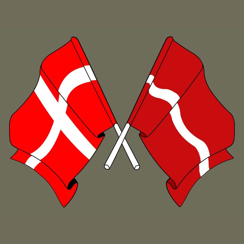 Drapeau Danemark, drapeau Lettonie