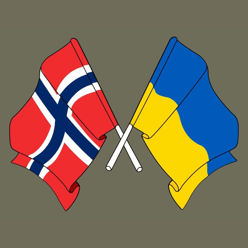 Drapeau de la Norvège, drapeau de l’Ukraine