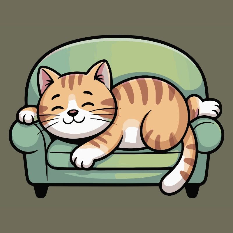 Sleeping cat on sofa