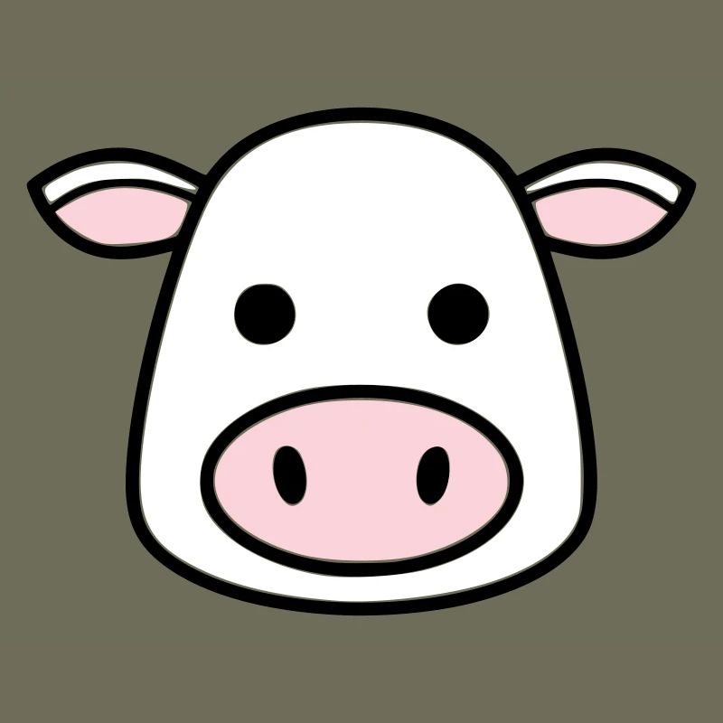 Mignonne Tête de Vache Visage Vector de la BD
