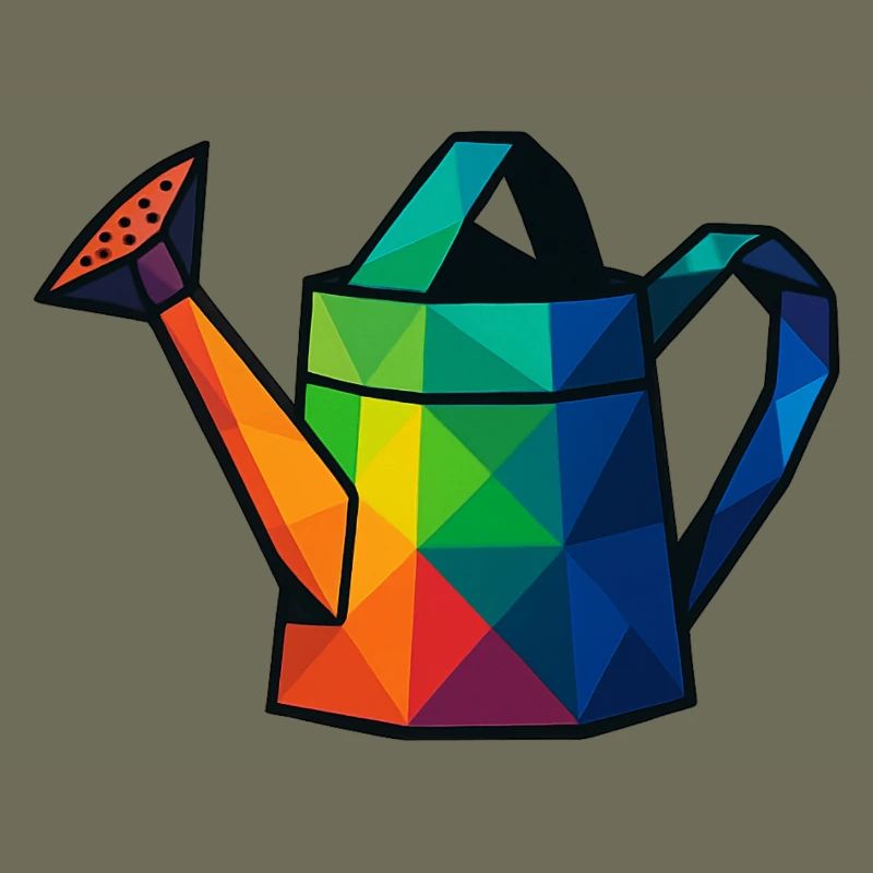 Low-Poly-Geometric Design Gießkanne