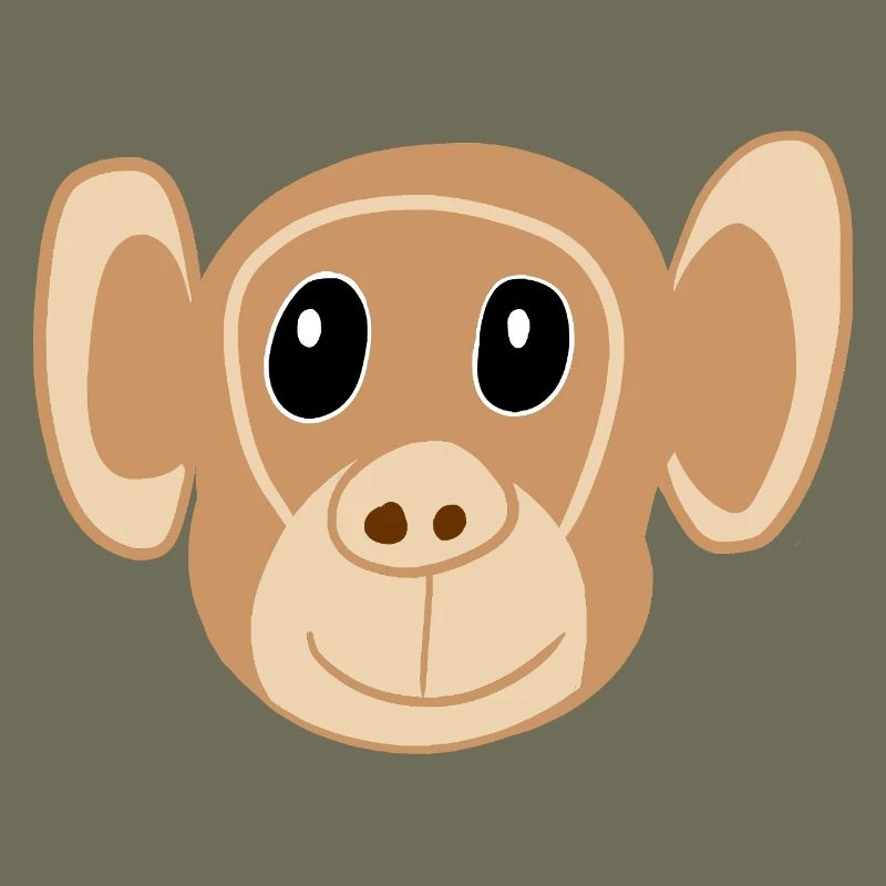 Visage de singe mignon imprimé Singe Monkey Monkey Kids