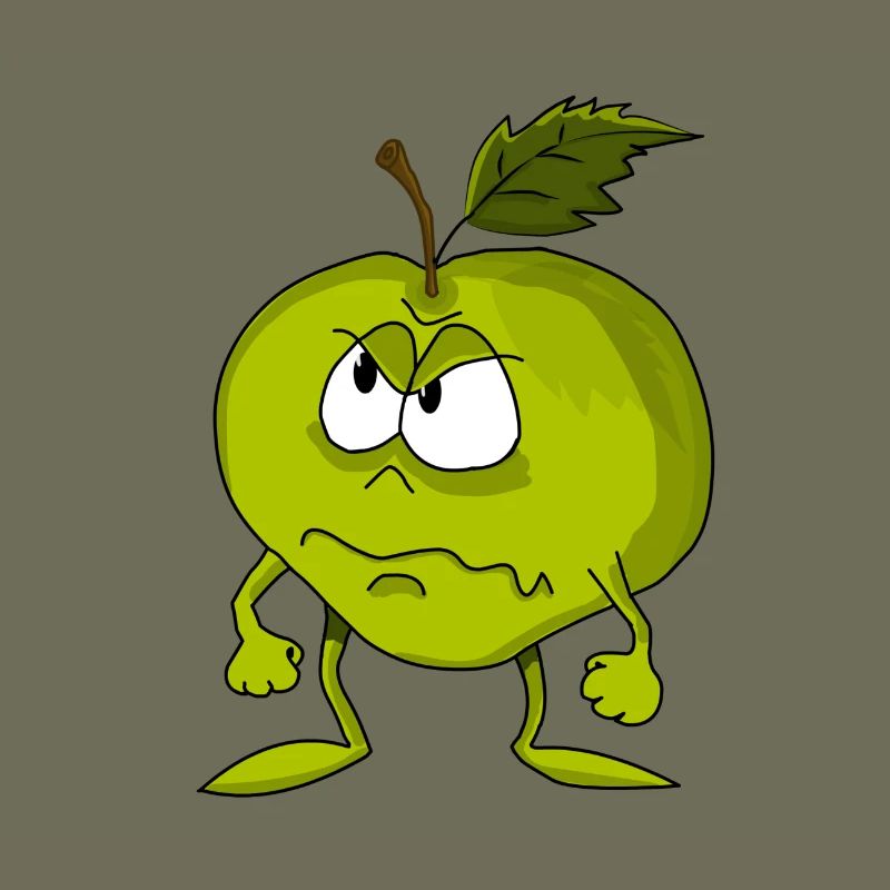 pomme verte Grim visage