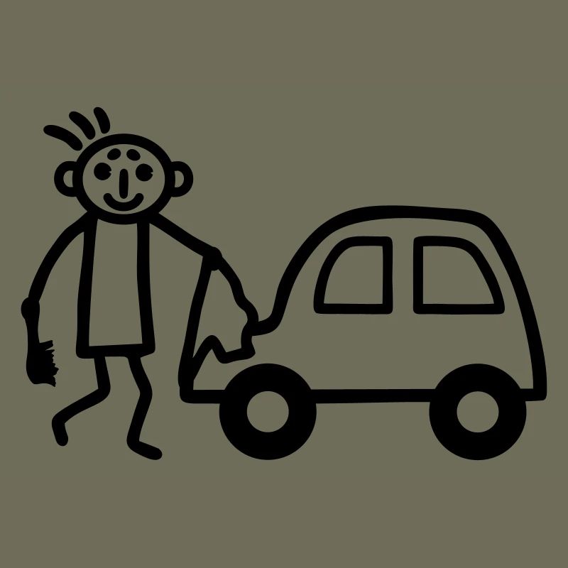 Strichmännchen Autowäsche
