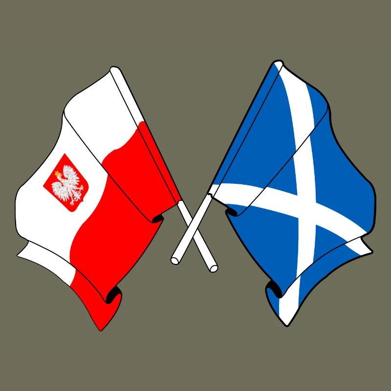 Drapeau de la Pologne, drapeau de l’Écosse