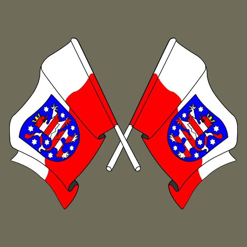 Two flags crossed Thuringia