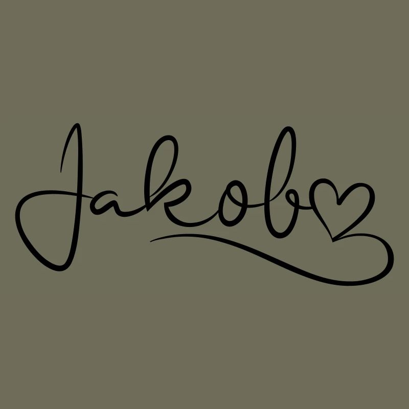 Jakob Last Name First Name Heart Decor