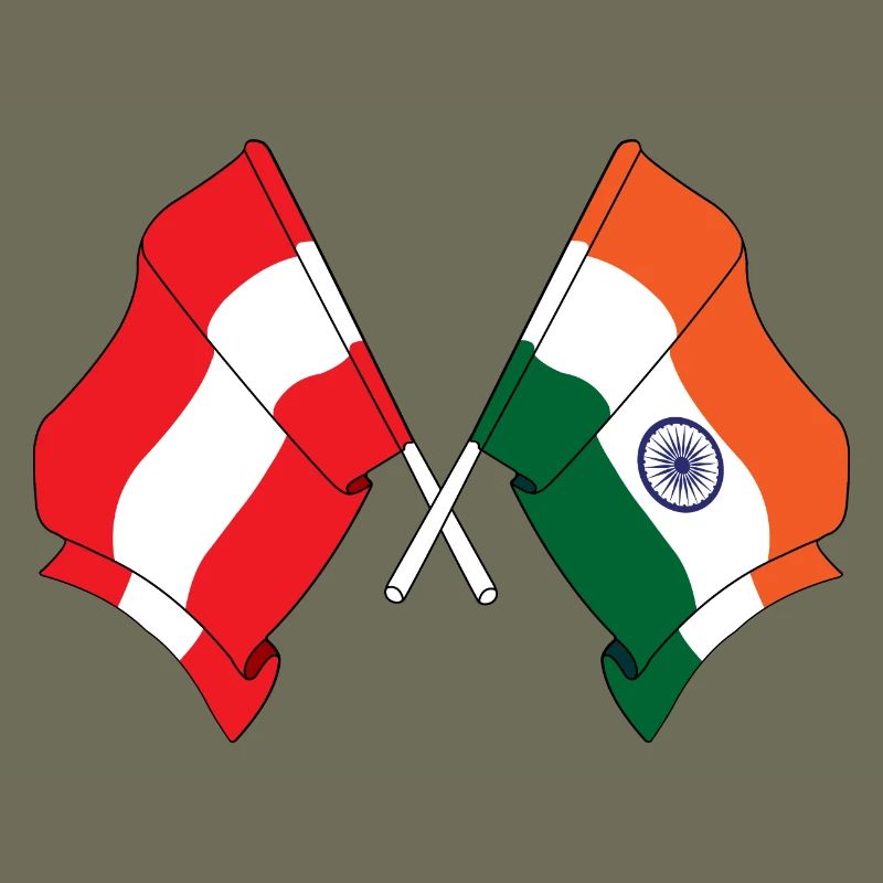 Drapeau Autriche, Drapeau Inde