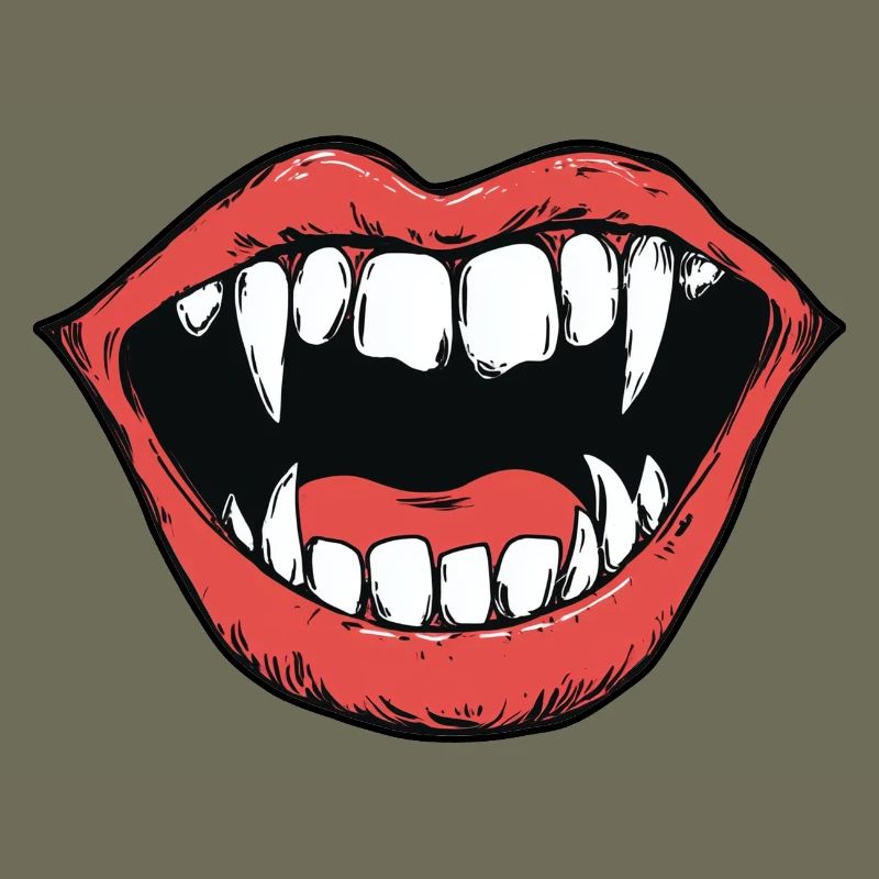 vampire mouth, sharp teeth, bite