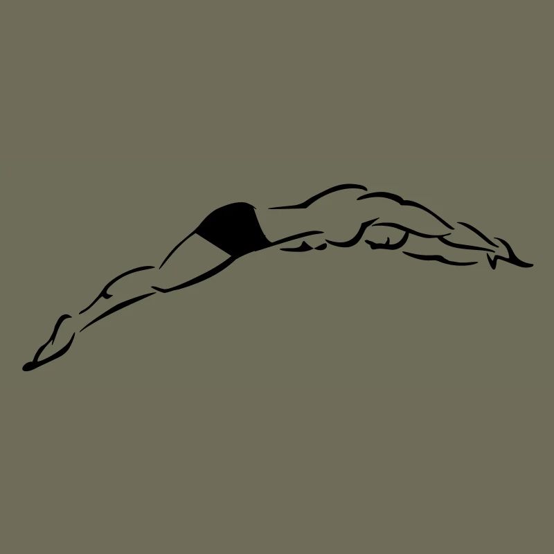 Logo plongeon nageur stylisé