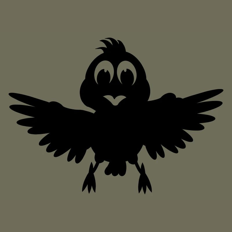 Bird with spreading wings shadow image