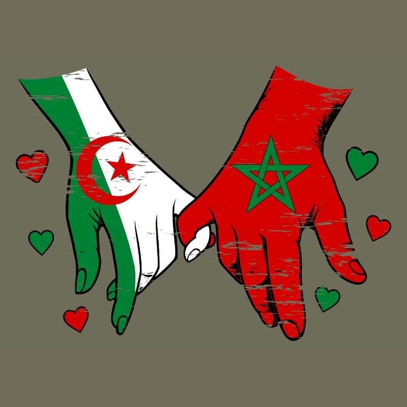 Prise de main du drapeau Algérie Maroc