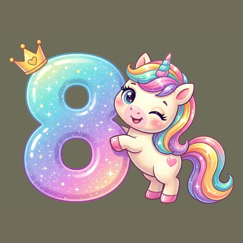 Ich bin 8 Kawaii Einhorn Mädchen Geburtstag