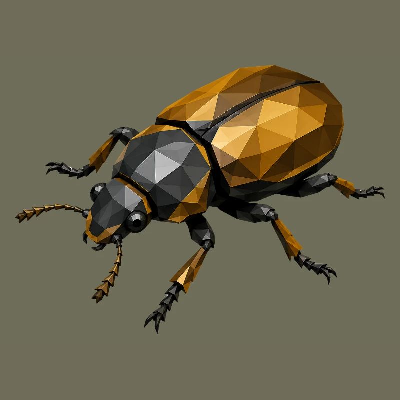 Geometrisches Low-Poly Insekt