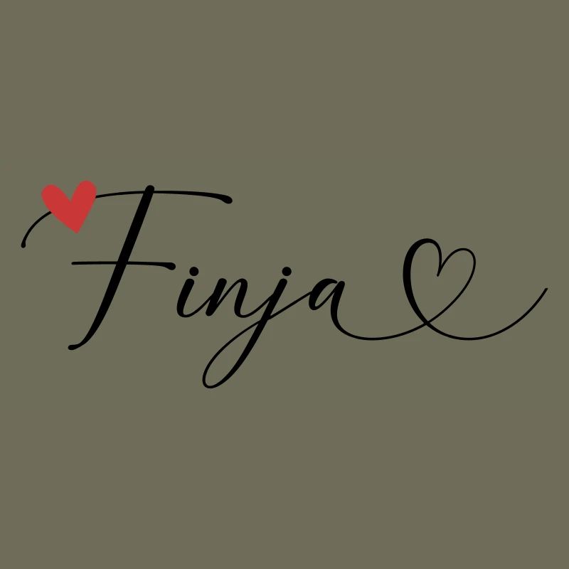 Finja Surname First name Calligraphy Heart
