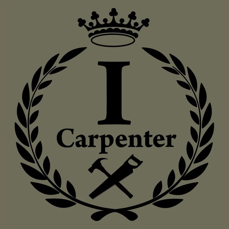 carpenter in laurel wreath