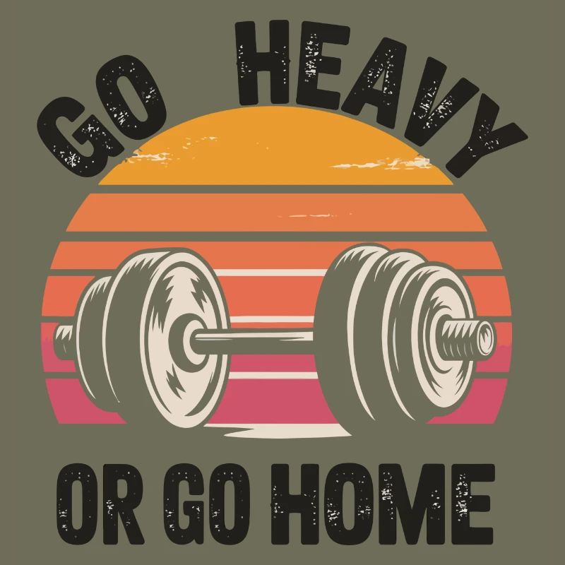 Go Heavy oder Go Home Retro Langhantel