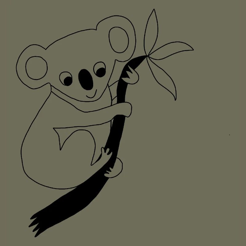 Koala - Graphique en noir et blanc
