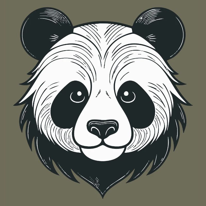 Panda illustration with playful expression