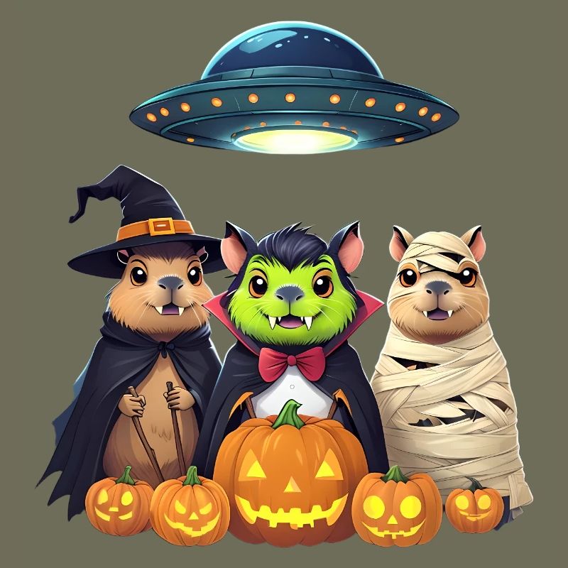 Halloween Capybara Hamster Ghost Gift Idea