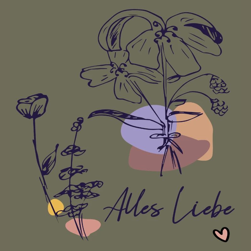 Alles Liebe mit Blumenstrauß