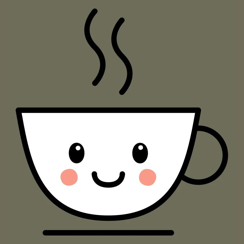 Kaffee, Tee oder Kakao Tasse mit kawaii Gesicht