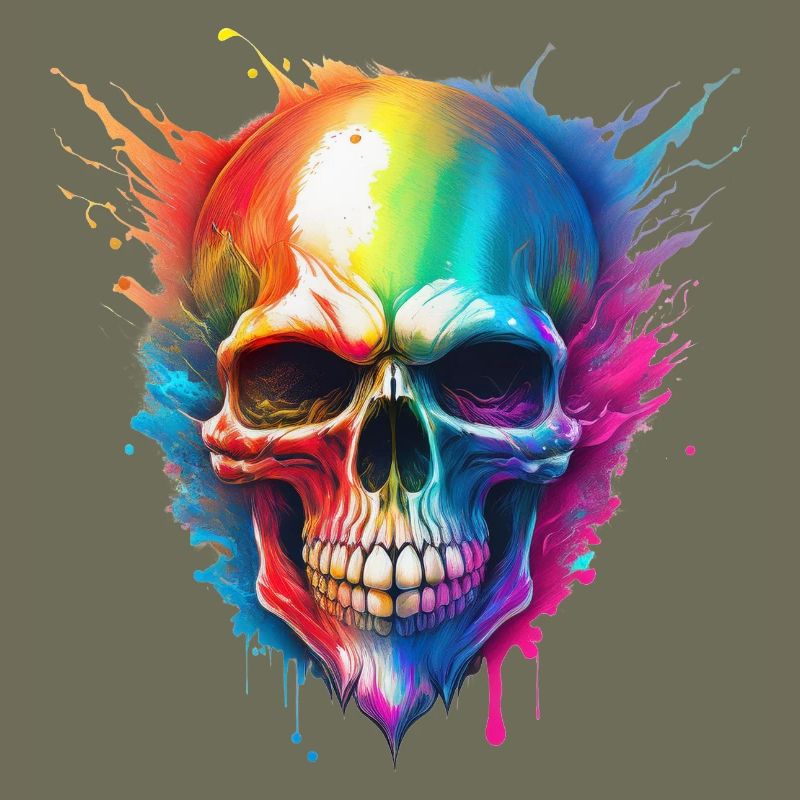 Regenbogen-Schädel Farbexplosion