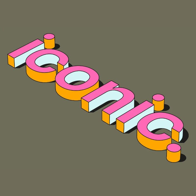 Conception de typographie 3D rétro emblématique