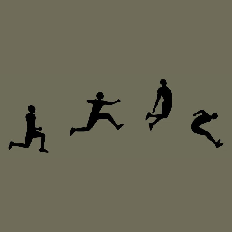 Weitsprung long jump Silhouette-Zeichnung