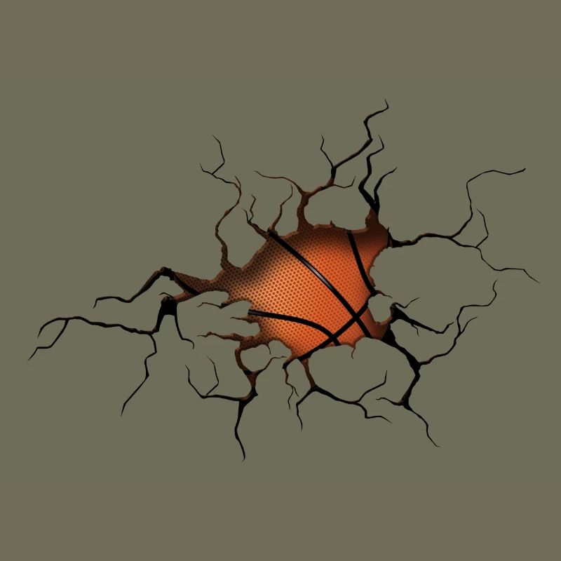Halftone Basketball Silhouette