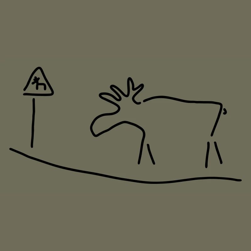 elch mit warnschild