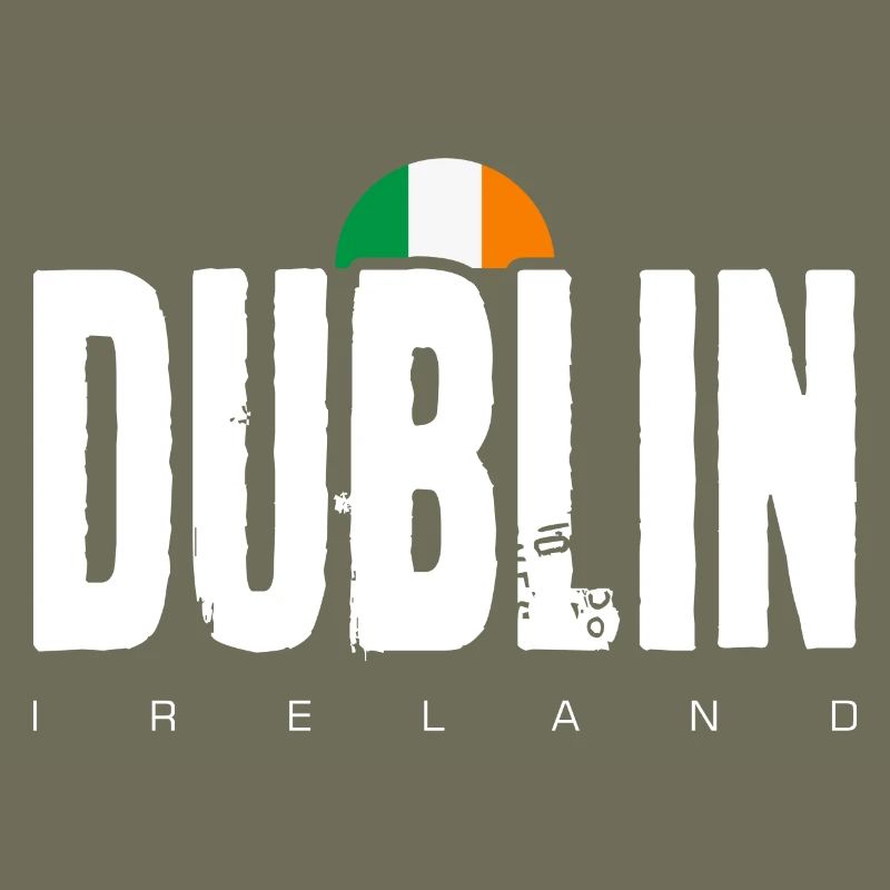 Dublin Bold Wordmark Irish Flag