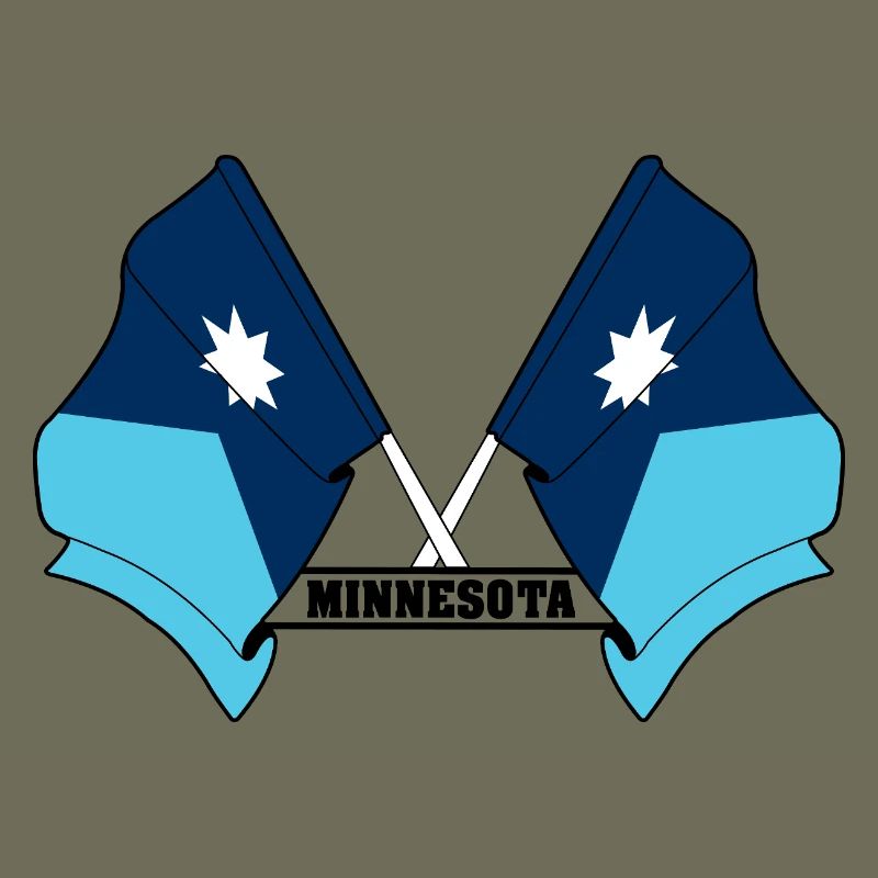 Deux drapeaux texte MINNESOTA