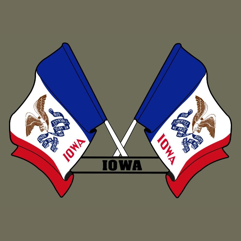 Two flags text IOWA