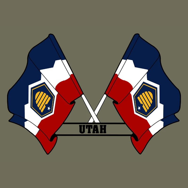 Two flags text UTAH