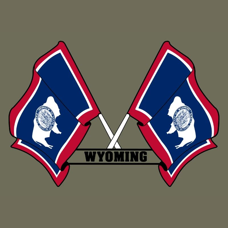 Two flags text WYOMING