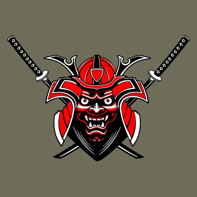 Menpō & Épées – Rouge Noir Design