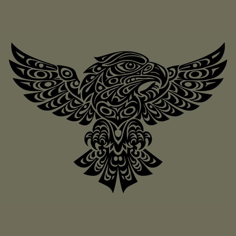 Tribal Eagle – Powerful Black and White Design