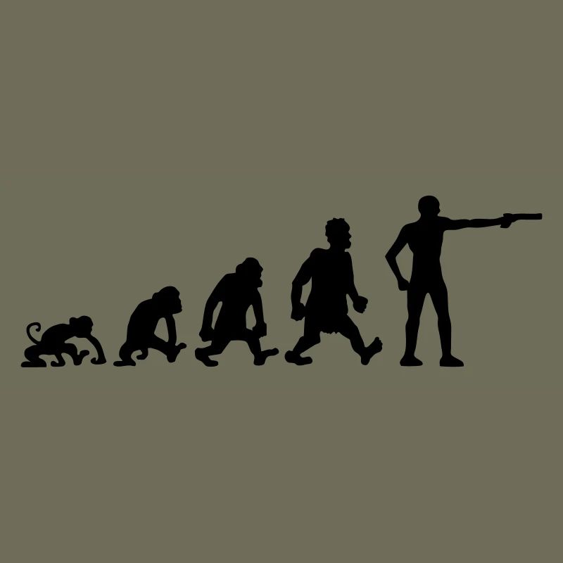 dessin évolution fun tir sportif pistolet humour