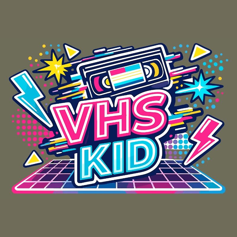 VHS KID Neon Retro