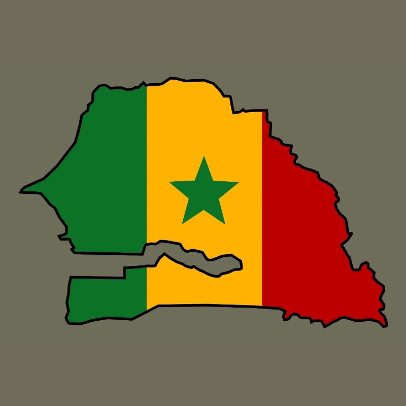 Senegal Flag Map