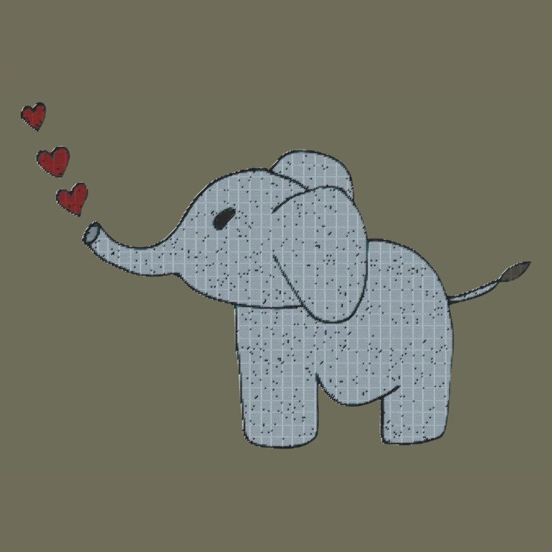 elefant gewebe mit herzen