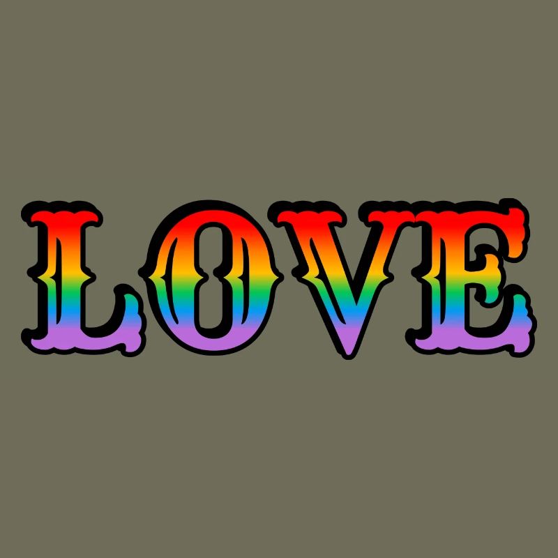 Retro Regenbogen Liebe