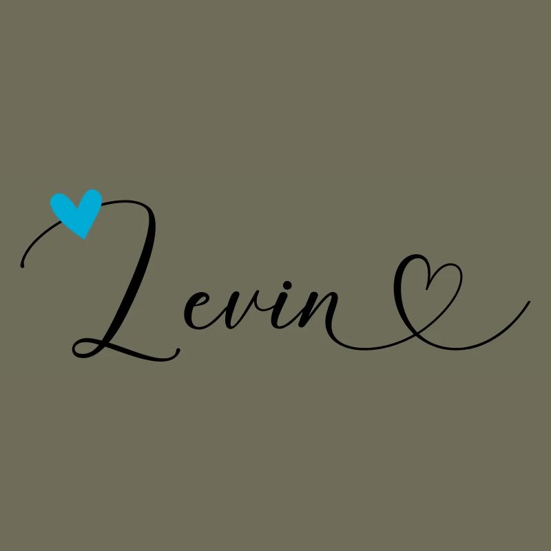 Levin Last name First name Calligraphy heart