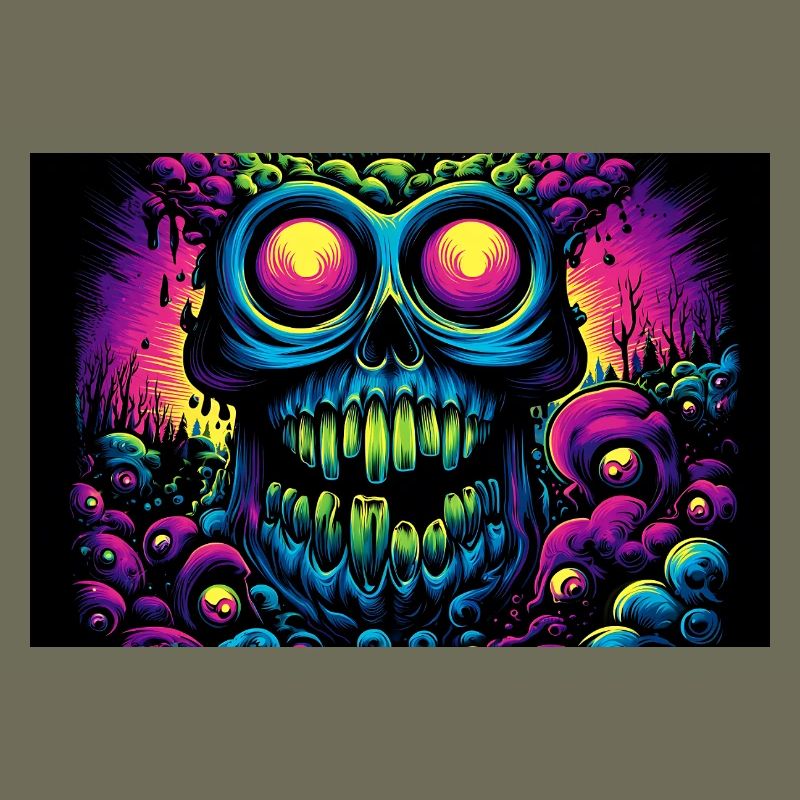 Glowing Psychedelic Skull