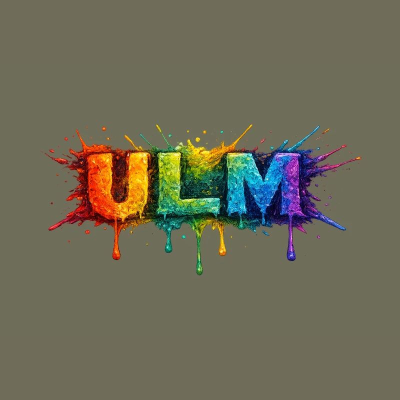 Regenbogenfarben ULM Schriftzug