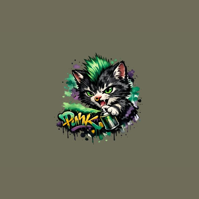 Graffiti-Katze Sprühkunst Neon