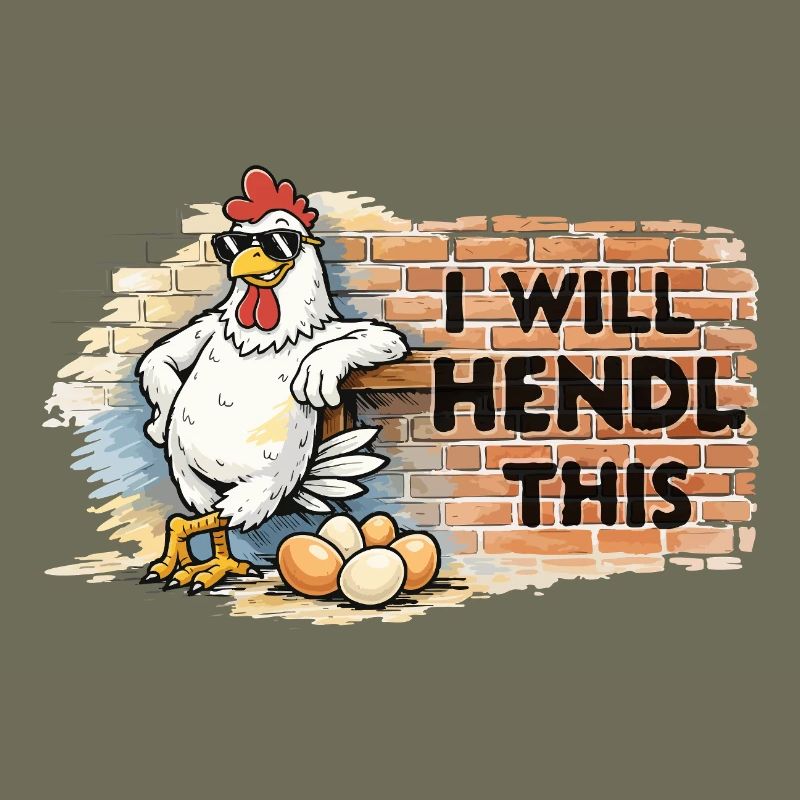 Graffiti chicken with saying I WILL HENDL THIS