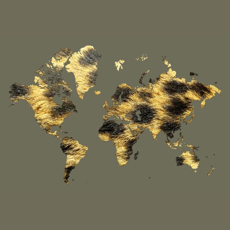 World Map Animal Pattern