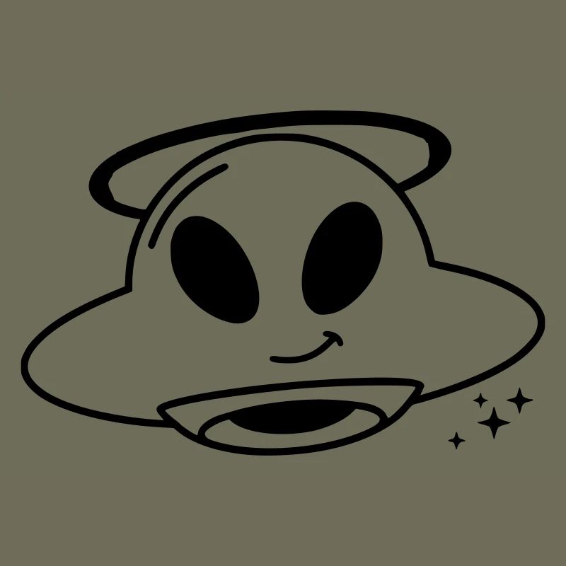 Cute Alien Head Kawaii Vector